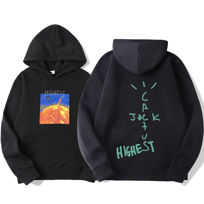 Spring Autumn Tide TRAVIS SCOTT Stickman Sun Print Hoodie