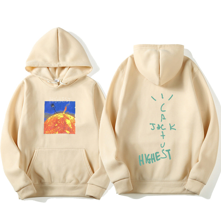 Spring Autumn Tide TRAVIS SCOTT Stickman Sun Print Hoodie