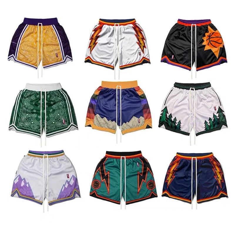 Basketball Shorts Men&amp;amp;#39;s Streetwear Training Short Pants Retro Embroidered Five Points Ball Shorts American Gym Shorts Plus Size
