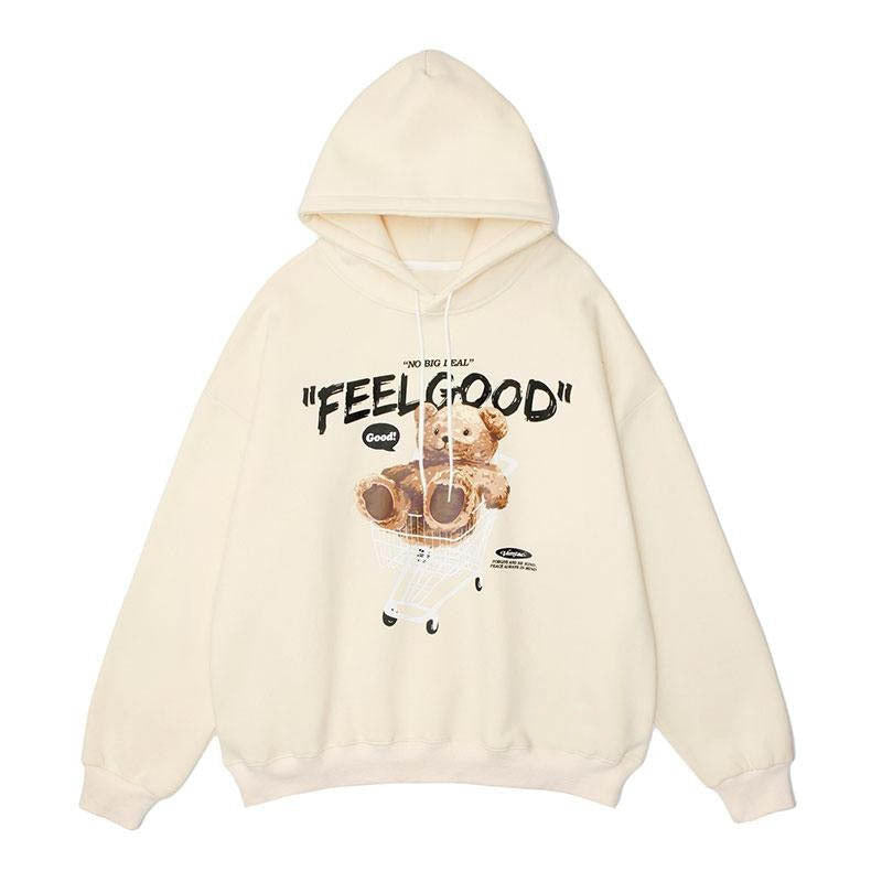 2022 Trendy Brand Sweater Male Cute Bear Hooded Sweater European And American Hip-hop Loose Couple Outfit Hoodie