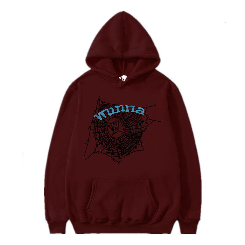 2023 Fashion Hip Hop Hooded Sweater Men And Women WUNNA Spider Web Sweatshirt Hoodie