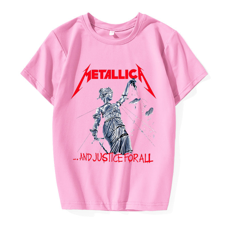Summer Anime Print Short Sleeve Skull Head Print Men Ladies Casual T-Shirt Polyester Cotton Short Sleeve Multicolor Optional T-Shirt