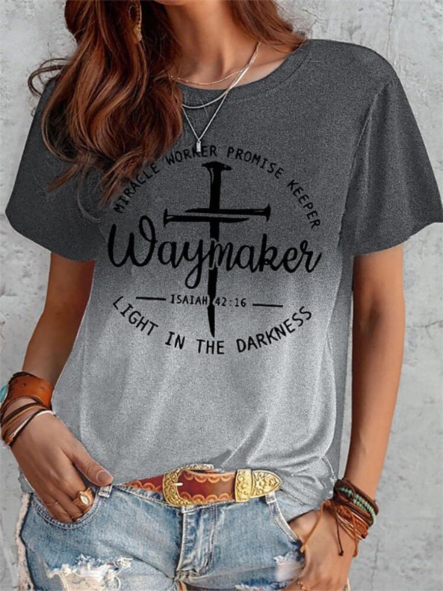 Summer New Print Short-sleeved T-shirt Women&#039;s Clothing