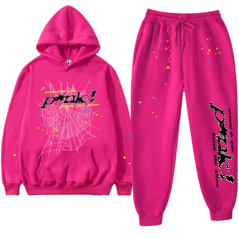 European And American Tide Hip-hop Singer Alphabet Print Couples Sweater Men&#039;s And Women&#039;s Hoodie Sweatshirt Set