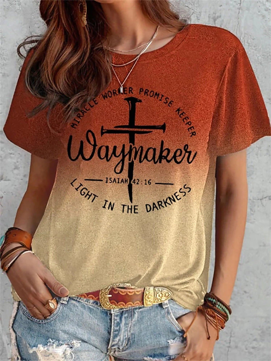 Summer New Print Short-sleeved T-shirt Women&#039;s Clothing