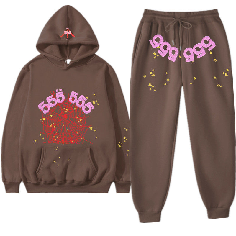 European And American Tide Hip-hop Singer Alphabet Print Couples Sweater Men&#039;s And Women&#039;s Hoodie Sweatshirt Set