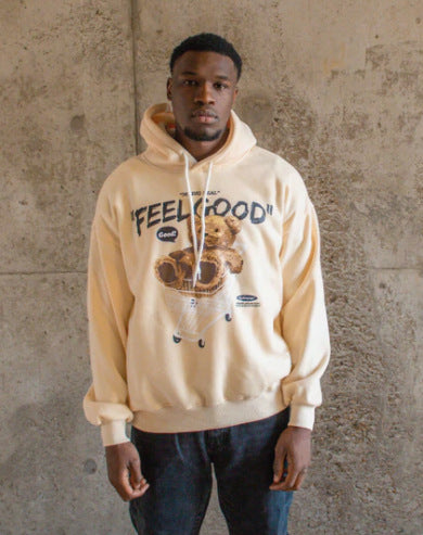 2022 Trendy Brand Sweater Male Cute Bear Hooded Sweater European And American Hip-hop Loose Couple Outfit Hoodie