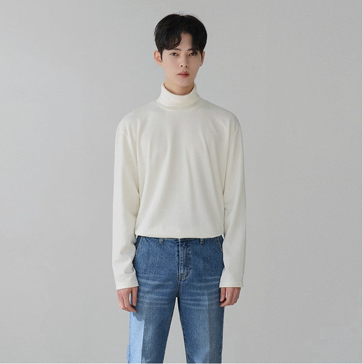 Autumn And Winter Turtleneck Bottoming Shirt Men&#039;s Korean-style Trendy Loose Long-sleeved T-shirt Inner T-shirt Top