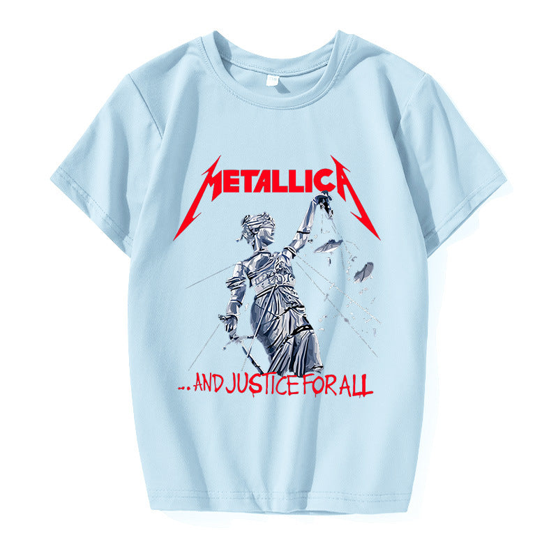 Summer Anime Print Short Sleeve Skull Head Print Men Ladies Casual T-Shirt Polyester Cotton Short Sleeve Multicolor Optional T-Shirt