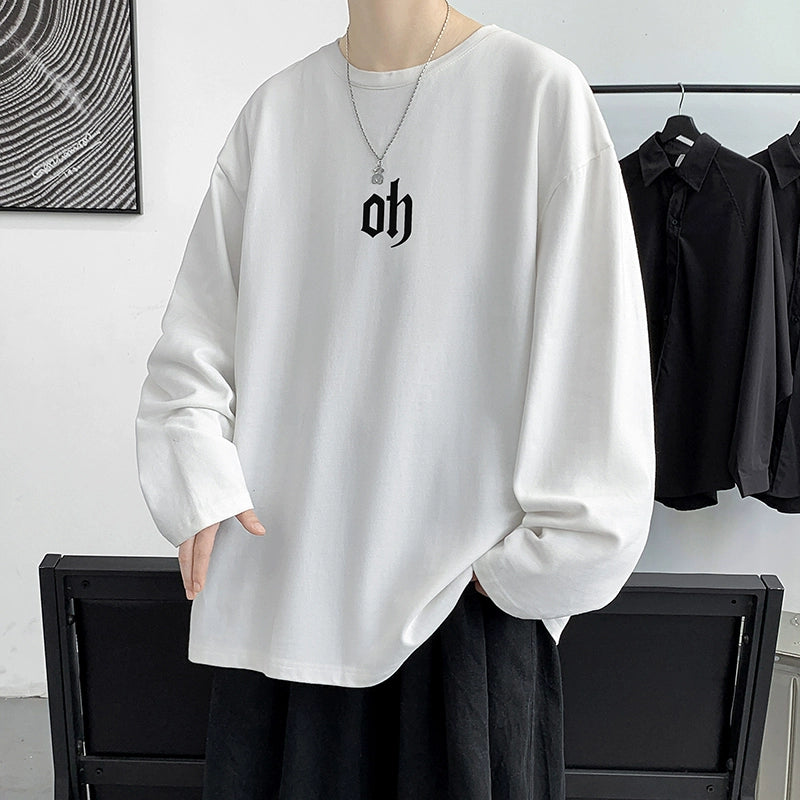 Autumn Men&amp;#039;s Long-sleeved T-shirt Trend Loose Plus-size Couple Wear Bottoming Shirt On The Clothes Inside The T-shirt Autumn And Winter Clothes