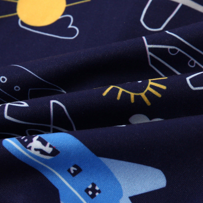 Spring New Children&#039;s Clothing European And American Style Boys&#039; Long-sleeved Cartoon Airplane Hoodie Sweatshirt