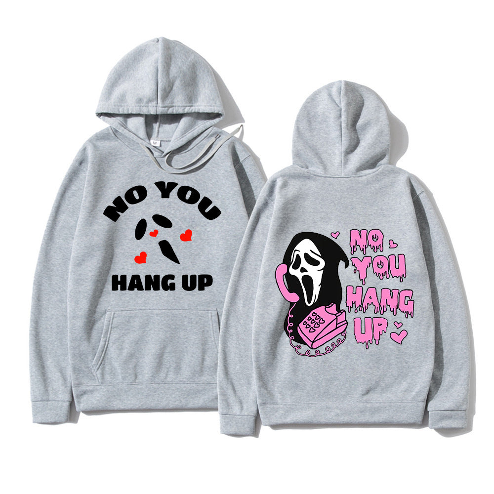 Halloween Hoodie Men Harajuku Aesthetic Scream 6 No You Hang