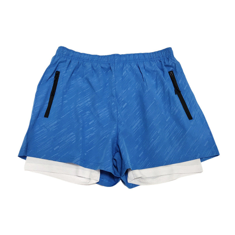 2022 New Anti-glare Stretch Running Sports Casual Double-layer Shorts Fitness Muscle Training Men&#039;s Shorts