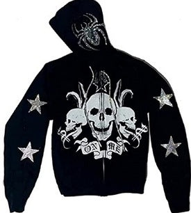 Street Hip Hop Gothic Harajuku Y2k Black Zipper Hoodie Female 2022 Rock Harajuku Jacket Sweater Female