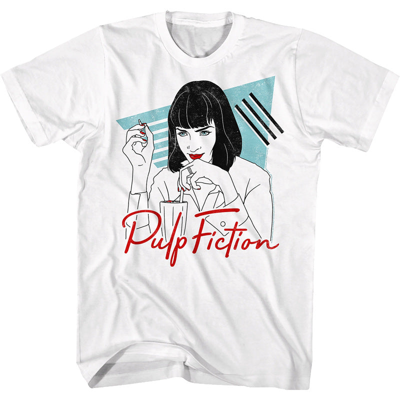 1994 Pulse Fiction Pulp Fiction Quentin Mia Wallace Movie Co-brand Short T-shirt For Men And Women