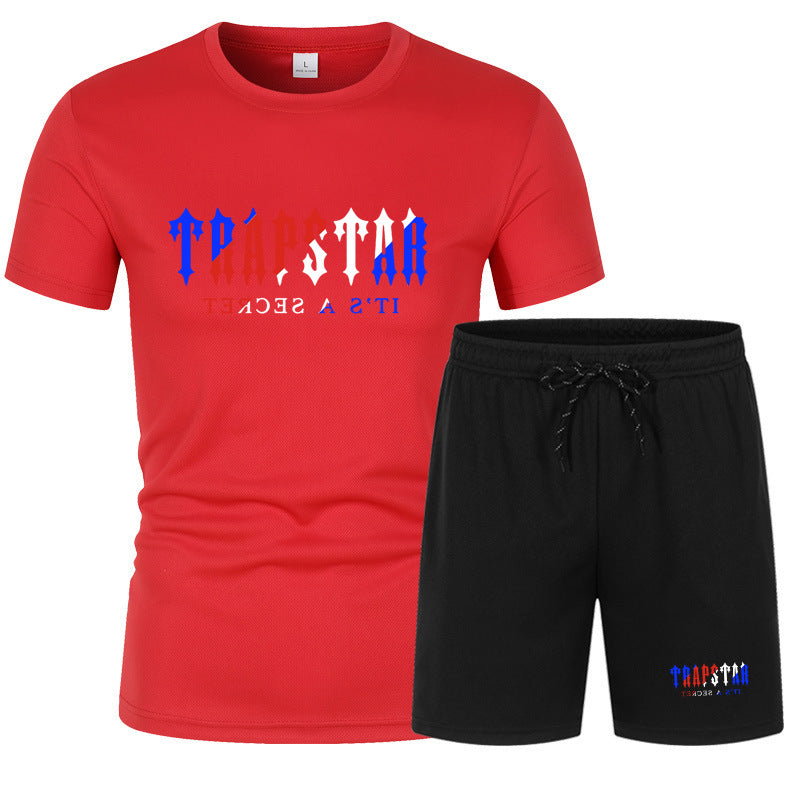 2023 Cross-border New Summer Men&amp;#039;s Short-sleeved T-shirt Shorts Casual Sportswear Two-piece Suit T-shirt