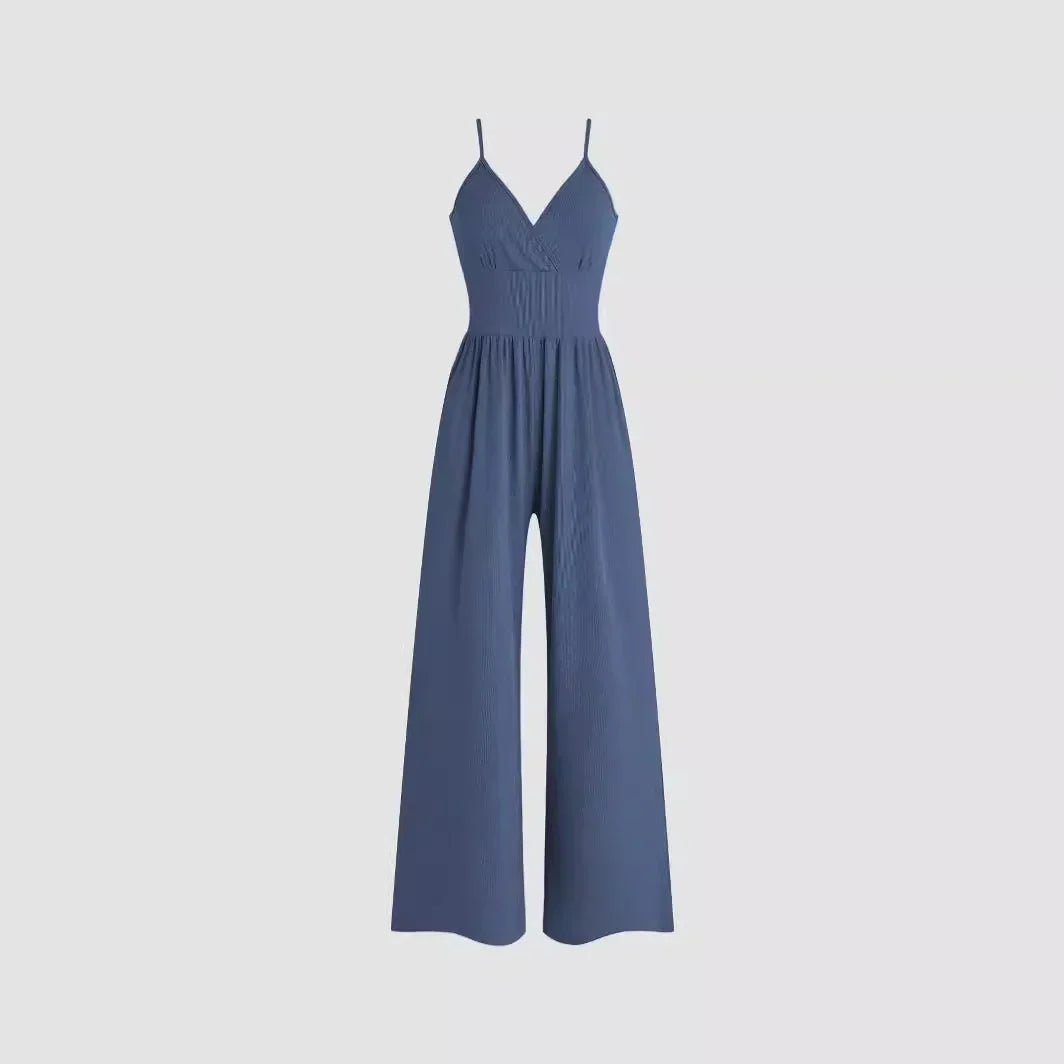 Summer Pants Set Multi-color Temperament Commuter Sling Waist Fashion Casual Jumpsuit