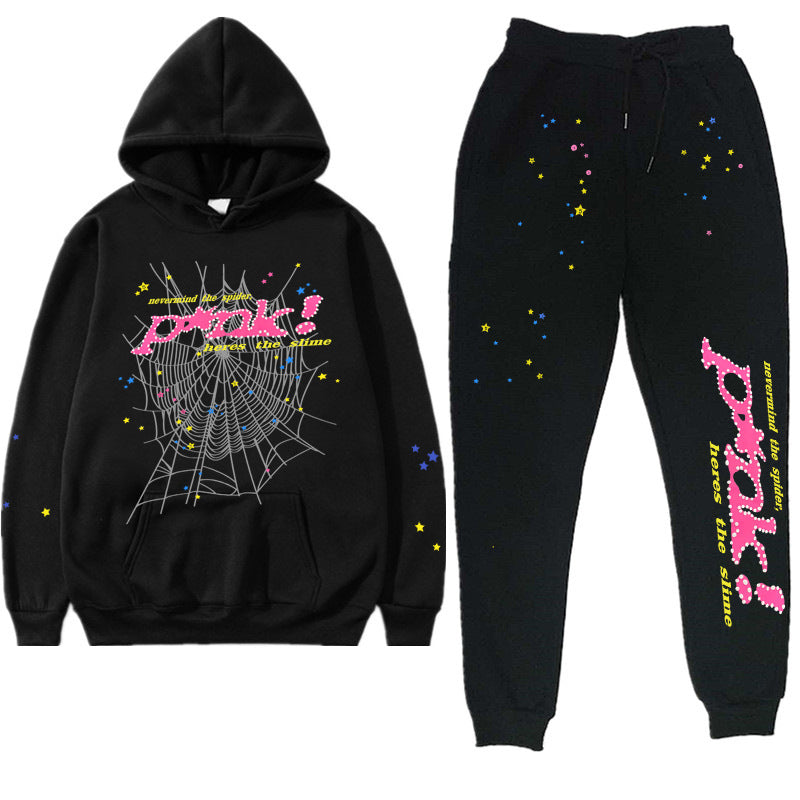 European And American Tide Hip-hop Singer Alphabet Print Couples Sweater Men&#039;s And Women&#039;s Hoodie Sweatshirt Set