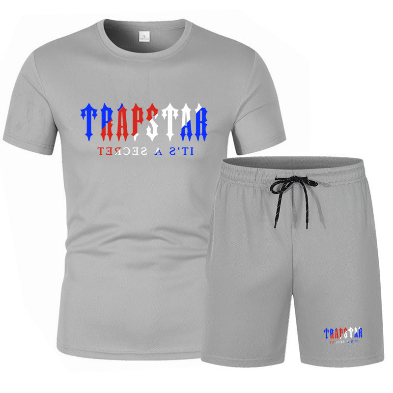 2023 Cross-border New Summer Men&amp;#039;s Short-sleeved T-shirt Shorts Casual Sportswear Two-piece Suit T-shirt