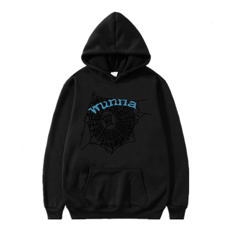 2023 Fashion Hip Hop Hooded Sweater Men And Women WUNNA Spider Web Sweatshirt Hoodie
