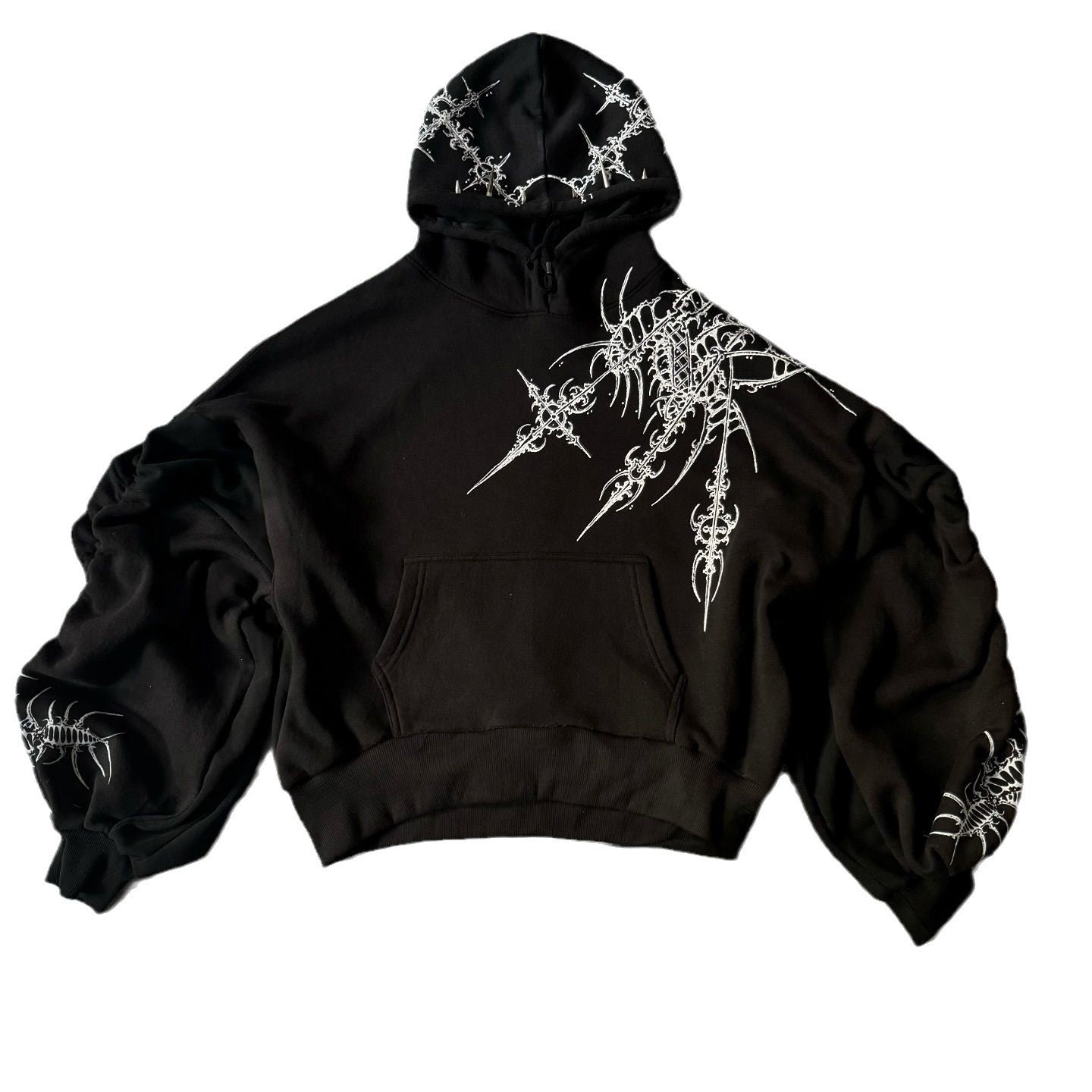 Sweater Printed Pattern Long Sleeve Pullover Hoodie Retro Dark Street Trend Y2k