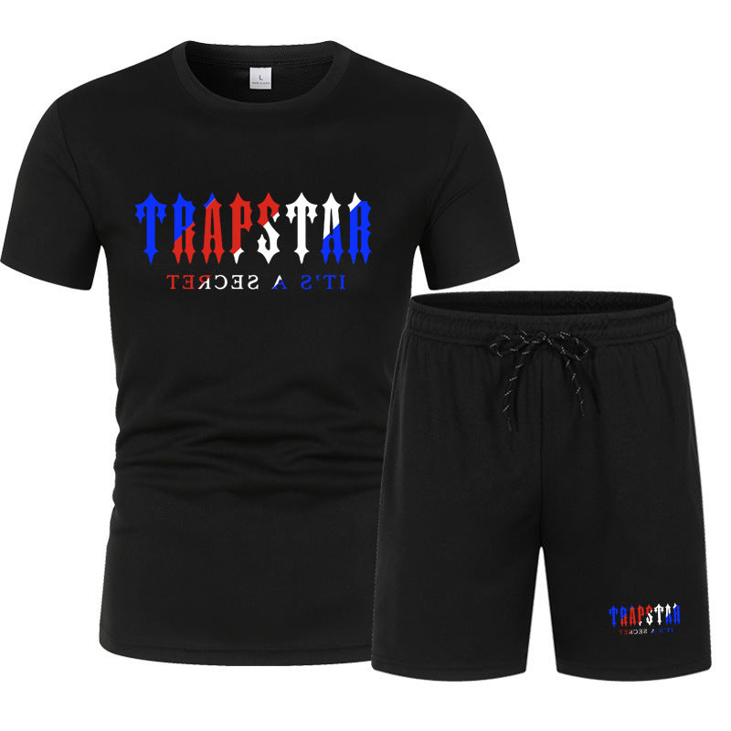2023 Cross-border New Summer Men&amp;#039;s Short-sleeved T-shirt Shorts Casual Sportswear Two-piece Suit T-shirt