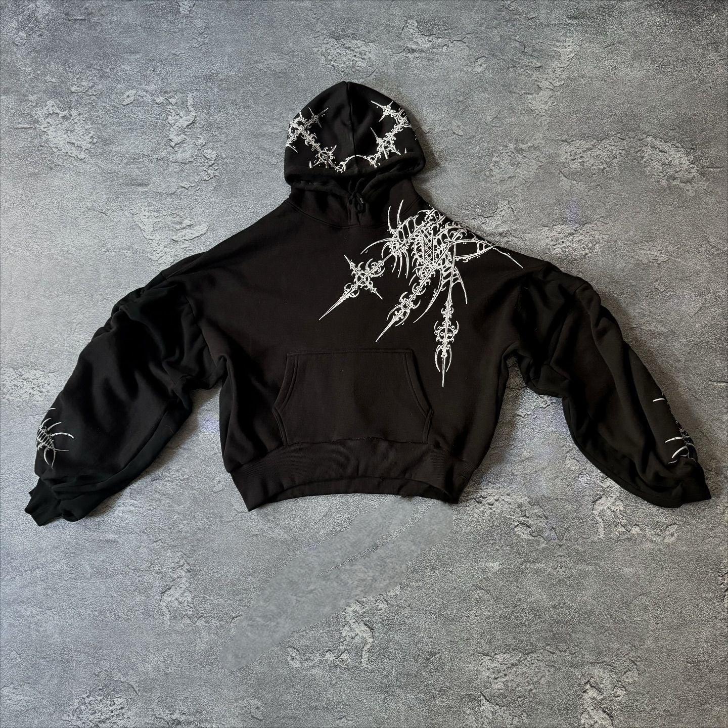 Sweater Printed Pattern Long Sleeve Pullover Hoodie Retro Dark Street Trend Y2k