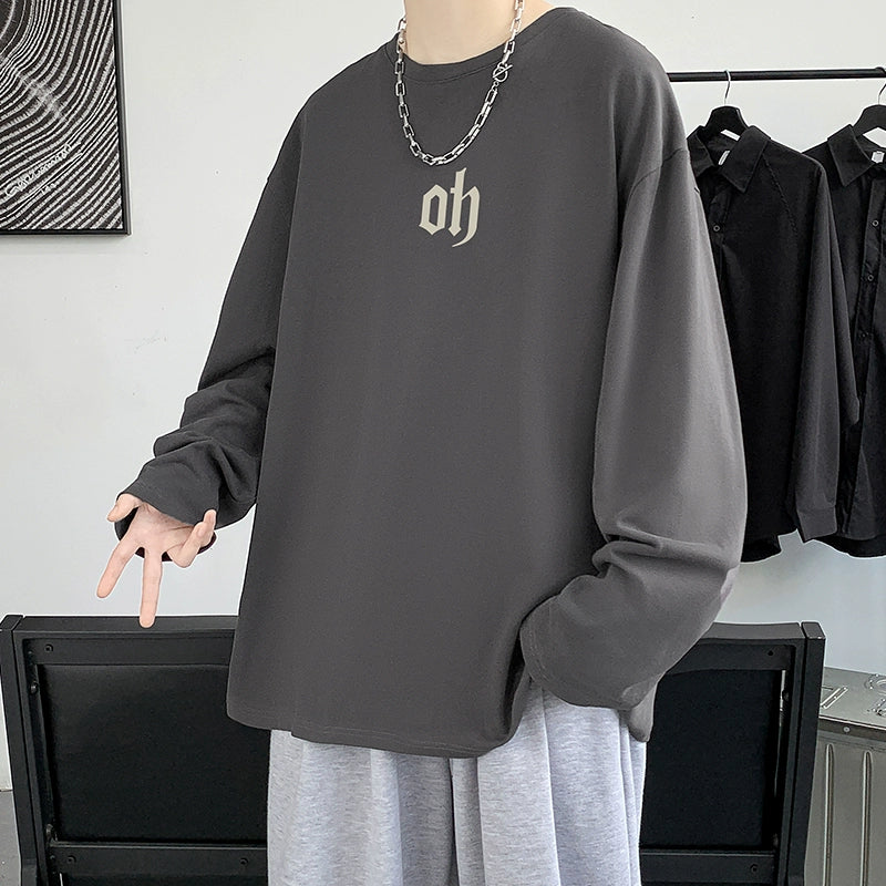 Autumn Men&amp;#039;s Long-sleeved T-shirt Trend Loose Plus-size Couple Wear Bottoming Shirt On The Clothes Inside The T-shirt Autumn And Winter Clothes