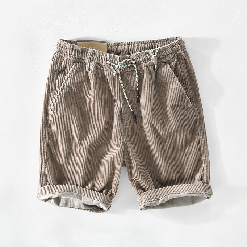 T102 Spring/Summer New Men&#039;s Cotton Corduroy Casual Shorts One Drop Delivery