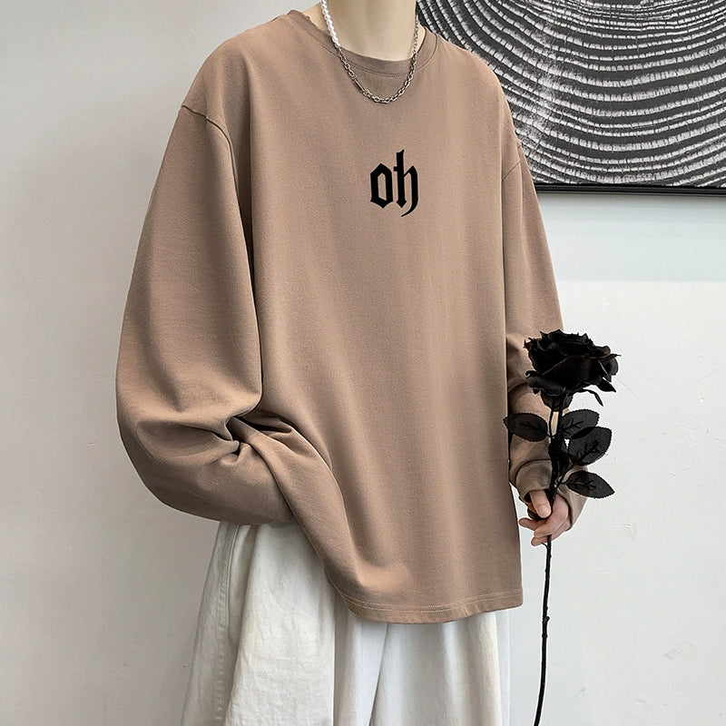 Autumn Men&amp;#039;s Long-sleeved T-shirt Trend Loose Plus-size Couple Wear Bottoming Shirt On The Clothes Inside The T-shirt Autumn And Winter Clothes