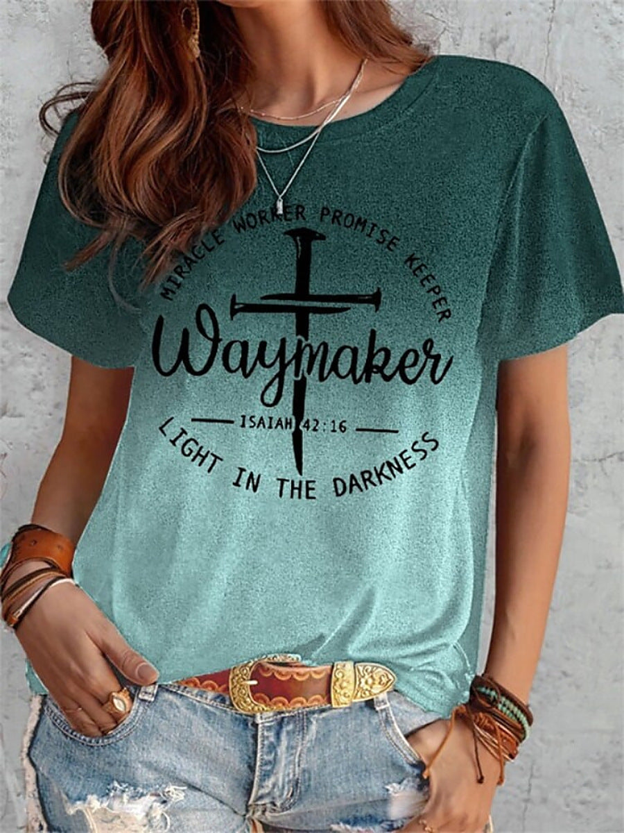 Summer New Print Short-sleeved T-shirt Women&#039;s Clothing