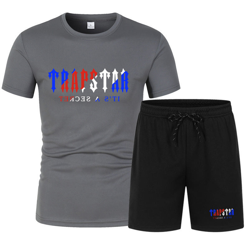 2023 Cross-border New Summer Men&amp;#039;s Short-sleeved T-shirt Shorts Casual Sportswear Two-piece Suit T-shirt