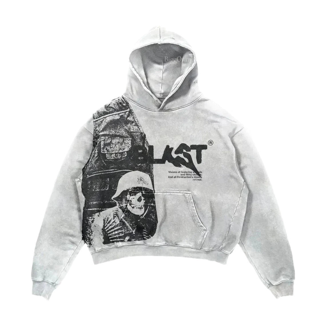 2023 New Casual Letter Explosion Print Men&#039;s Clothing Skull Fashion Hoodie Men&#039;s Harajuku Retro Autumn