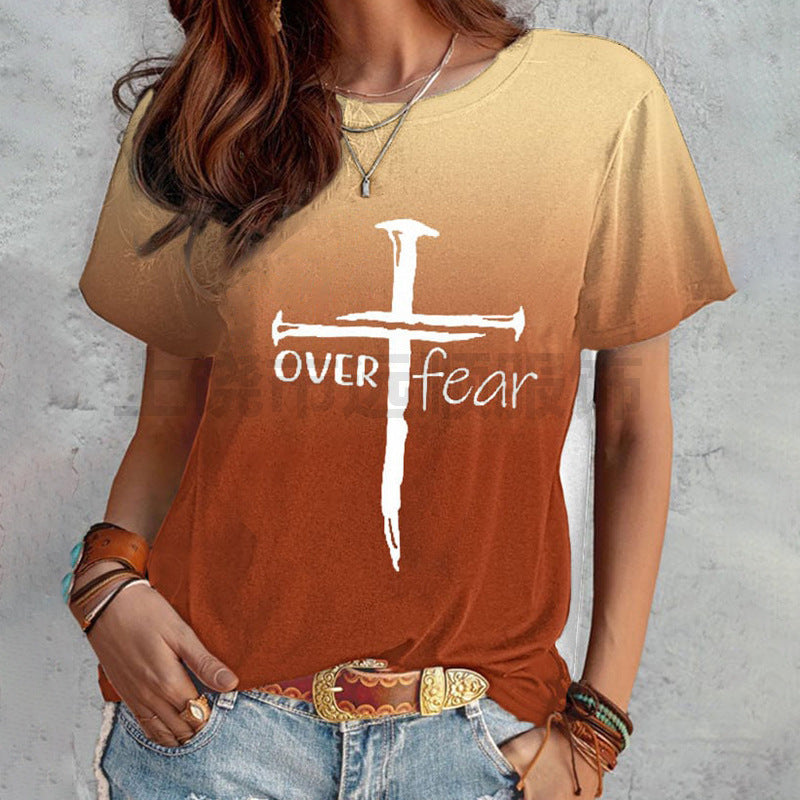Summer New Print Short-sleeved T-shirt Women&#039;s Clothing