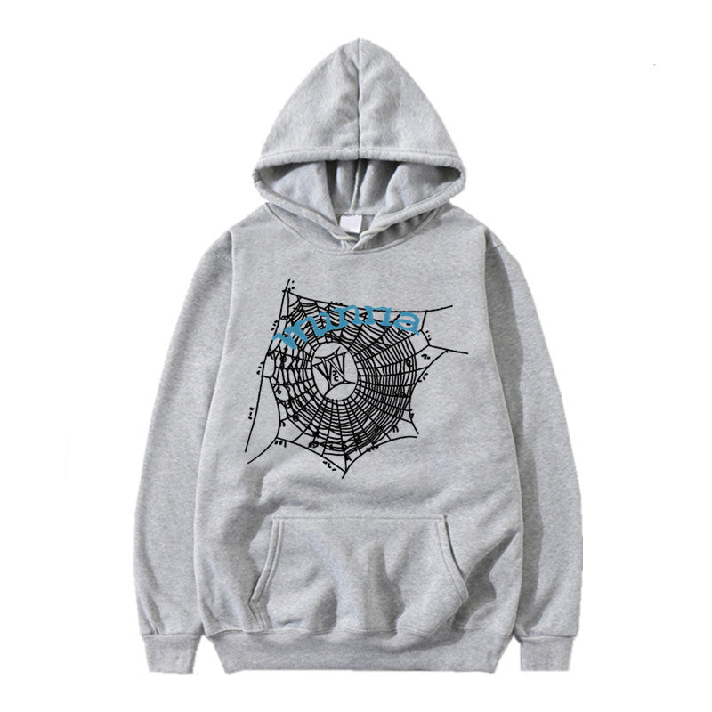 2023 Fashion Hip Hop Hooded Sweater Men And Women WUNNA Spider Web Sweatshirt Hoodie