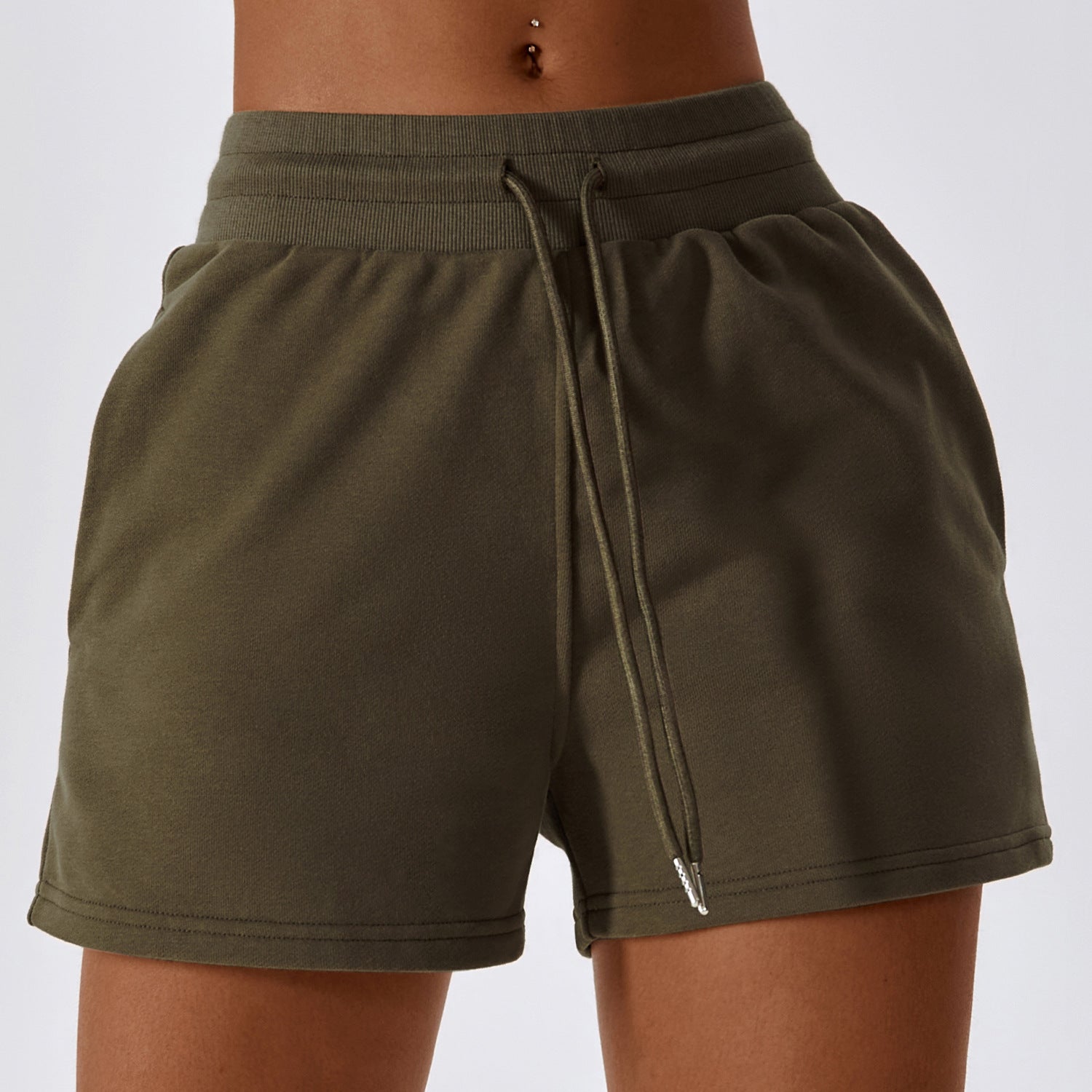 Zechuang Autumn And Winter Drawstring Loose Sports Shorts Women&#039;s Outdoor Straight Sweatpants Casual Sports Sweatshirt Shorts 8235
