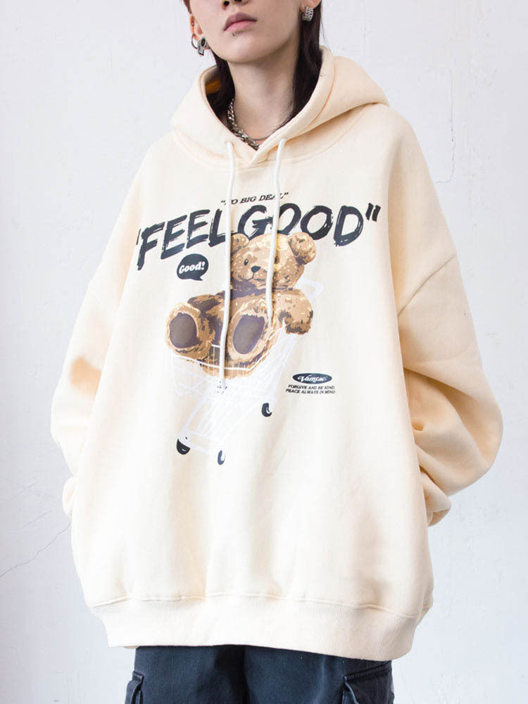 2022 Trendy Brand Sweater Male Cute Bear Hooded Sweater European And American Hip-hop Loose Couple Outfit Hoodie