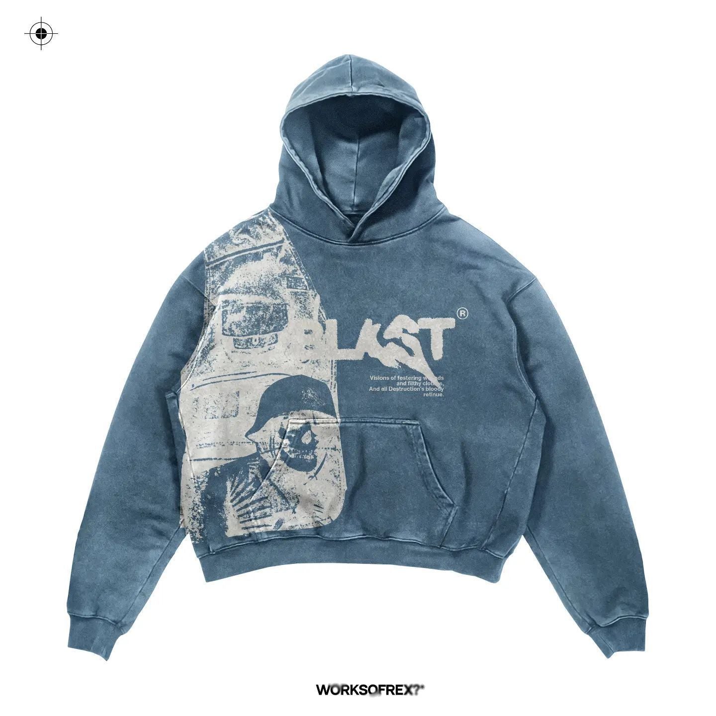 2023 New Casual Letter Explosion Print Men&#039;s Clothing Skull Fashion Hoodie Men&#039;s Harajuku Retro Autumn
