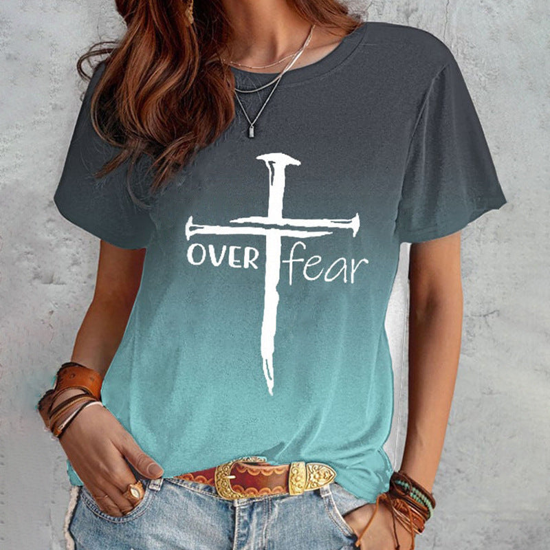 Summer New Print Short-sleeved T-shirt Women&#039;s Clothing