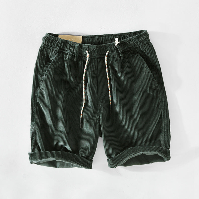 T102 Spring/Summer New Men&#039;s Cotton Corduroy Casual Shorts One Drop Delivery