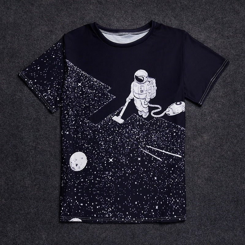 Men Space Odyssey Astronaut Print T-shirt
