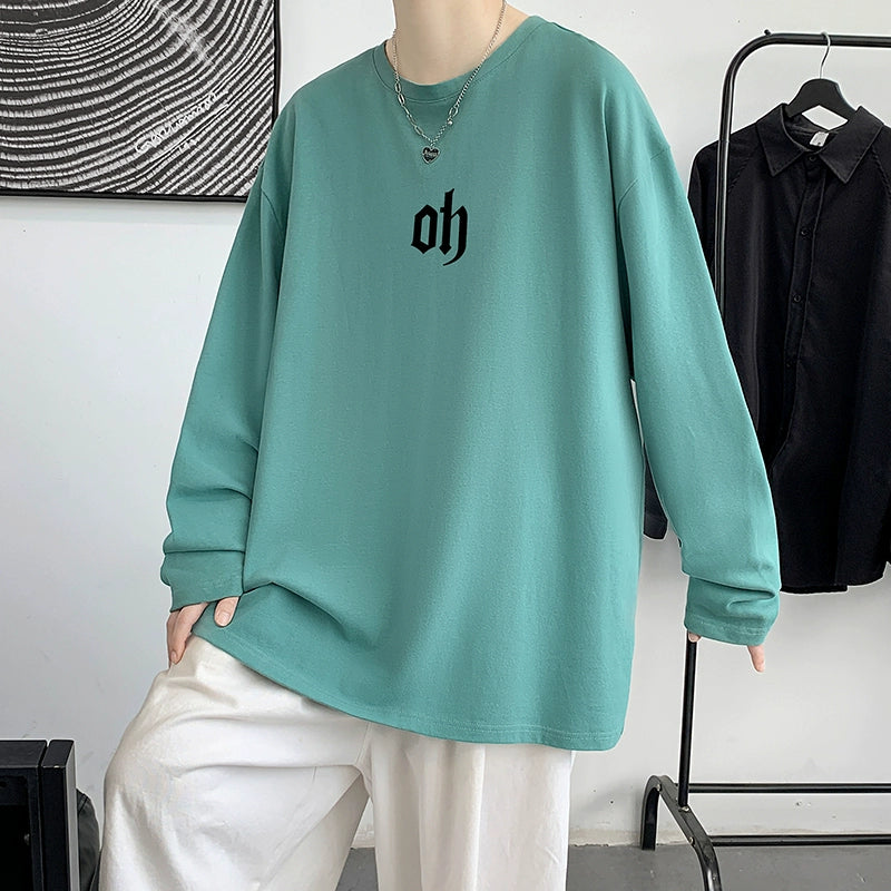 Autumn Men&amp;#039;s Long-sleeved T-shirt Trend Loose Plus-size Couple Wear Bottoming Shirt On The Clothes Inside The T-shirt Autumn And Winter Clothes