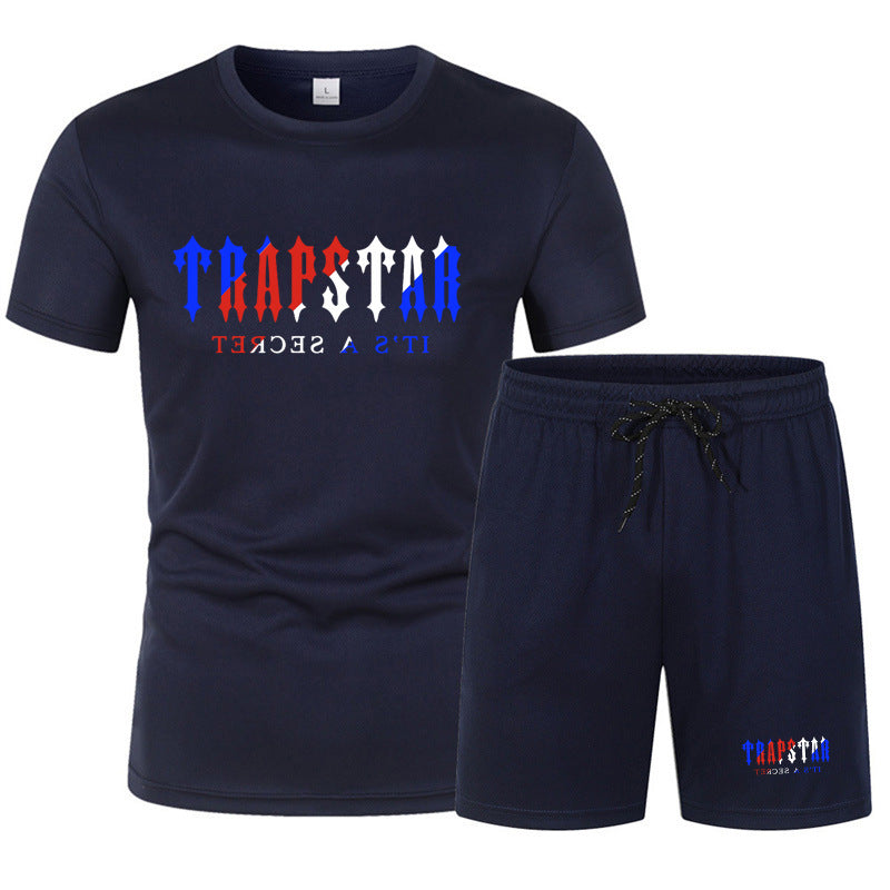 2023 Cross-border New Summer Men&amp;#039;s Short-sleeved T-shirt Shorts Casual Sportswear Two-piece Suit T-shirt