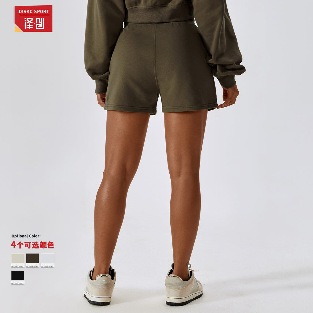 Zechuang Autumn And Winter Drawstring Loose Sports Shorts Women&#039;s Outdoor Straight Sweatpants Casual Sports Sweatshirt Shorts 8235