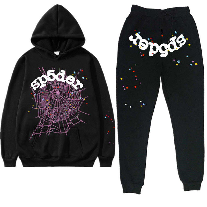 European And American Tide Hip-hop Singer Alphabet Print Couples Sweater Men&#039;s And Women&#039;s Hoodie Sweatshirt Set