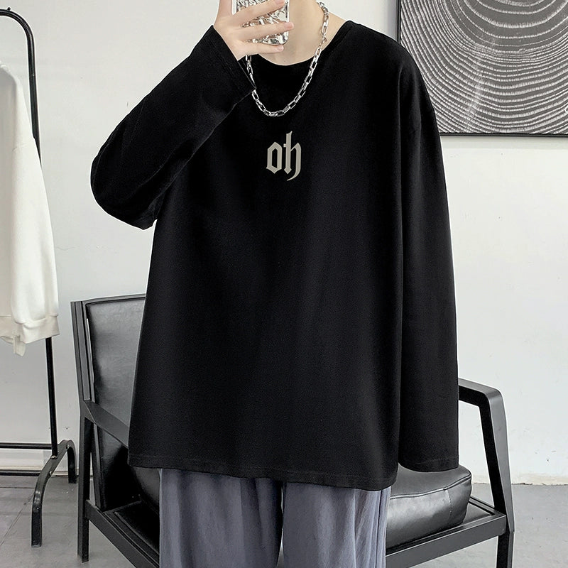 Autumn Men&amp;#039;s Long-sleeved T-shirt Trend Loose Plus-size Couple Wear Bottoming Shirt On The Clothes Inside The T-shirt Autumn And Winter Clothes