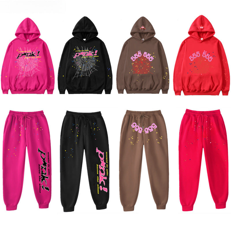 European And American Tide Hip-hop Singer Alphabet Print Couples Sweater Men&#039;s And Women&#039;s Hoodie Sweatshirt Set