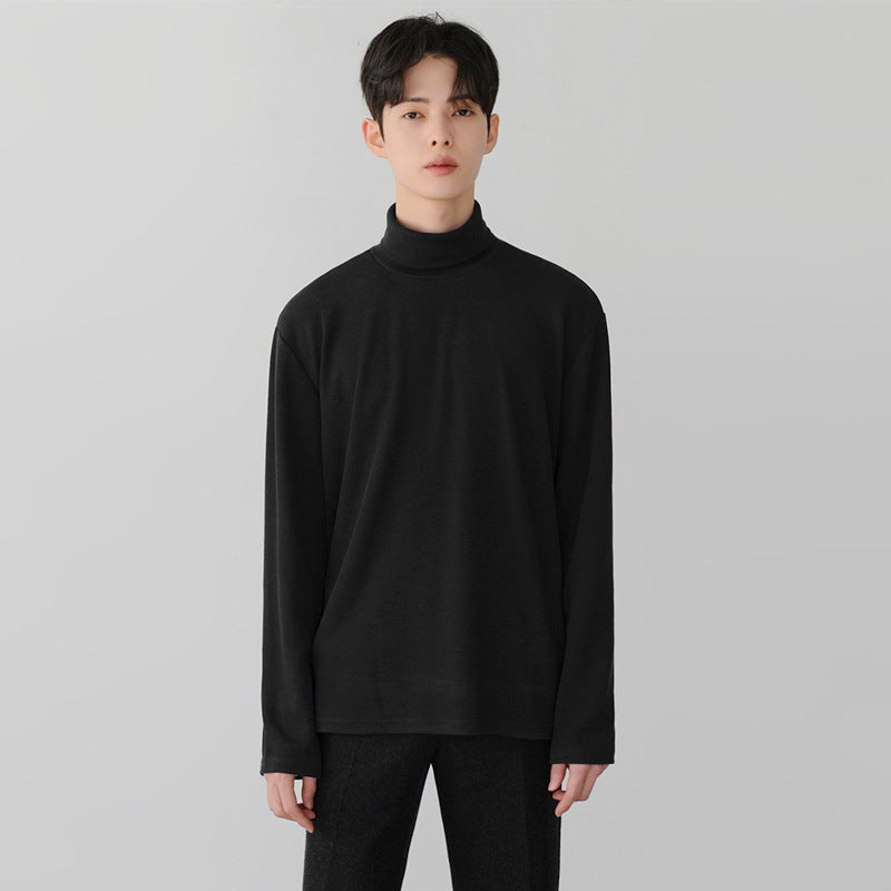 Autumn And Winter Turtleneck Bottoming Shirt Men&#039;s Korean-style Trendy Loose Long-sleeved T-shirt Inner T-shirt Top