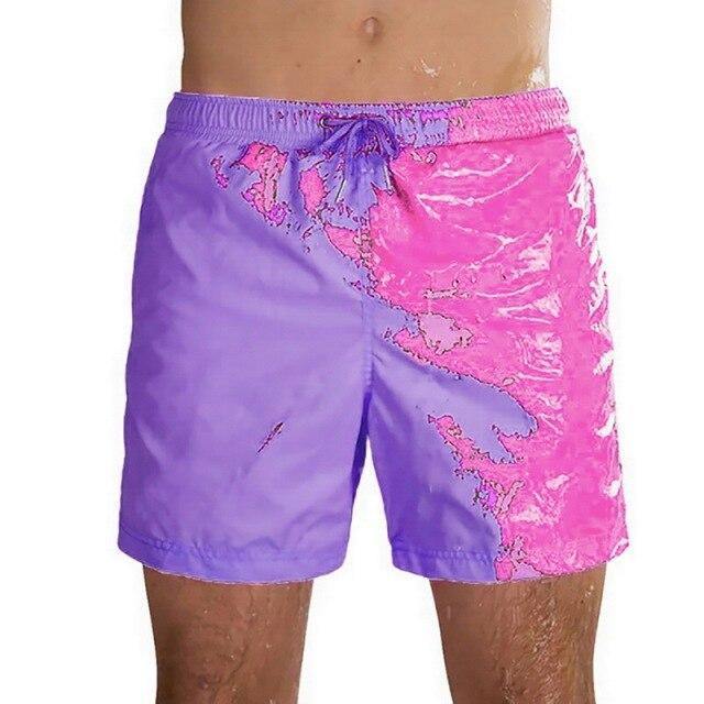 Magical Change Color Beach Shorts Summer Men Swimming Trunks Swimwear Swimsuit Quick Dry bathing shorts Beach Pant Drop shipping